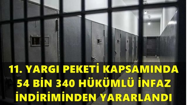 11. Yargı paketi kapsamında 54 bin 340 hükümlü infaz indiriminden yararlanadı