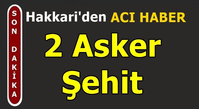 Hakkari'den Acı Haber: 2 Asker Şehit