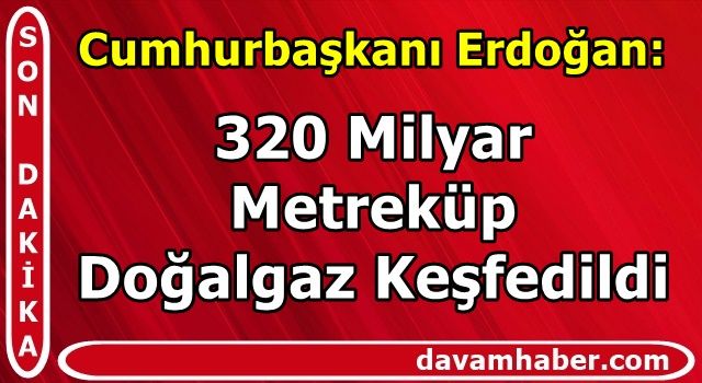 Cumhurbaşkanı Erdoğan: 320 Milyar Metreküp Doğalgaz Keşfedildi