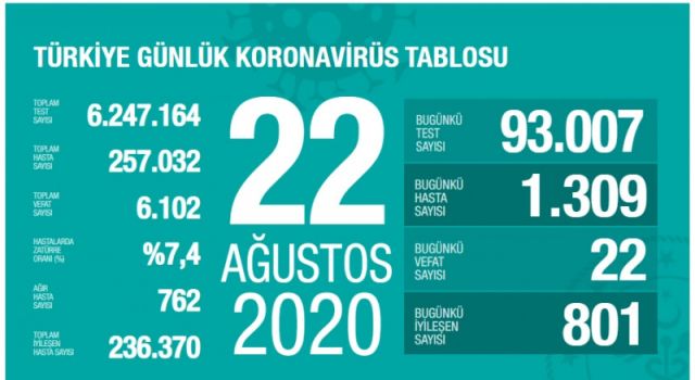 Türkiye'nin Günlük Koronavirüs Raporu Açıklandı