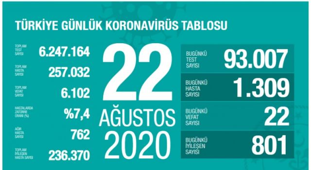 Türkiye'nin Günlük Koronavirüs Raporu Açıklandı