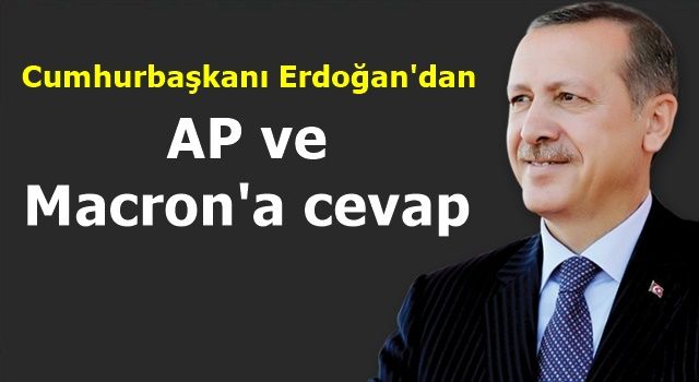Cumhurbaşkanı Erdoğan'dan AP ve Macron'a cevap