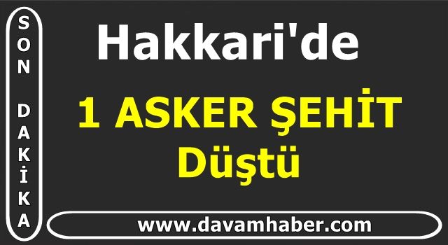 Hakkari'de bir askerimiz şehit düştü