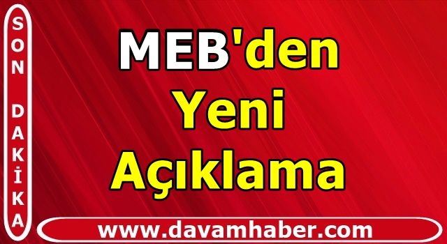 MEB'den Yeni Açıklama