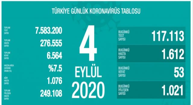 Türkiye'nin Günlük Koronavirüs Raporu Açıklandı