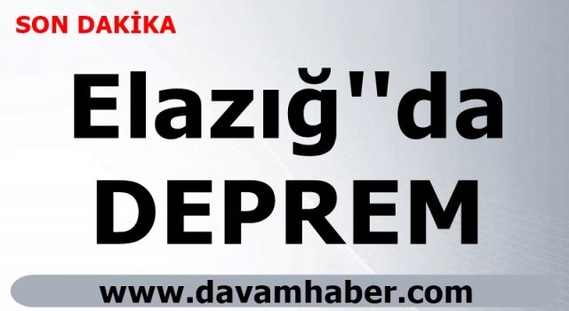 Elazığ'da 3.5 büyüklüğünde deprem!