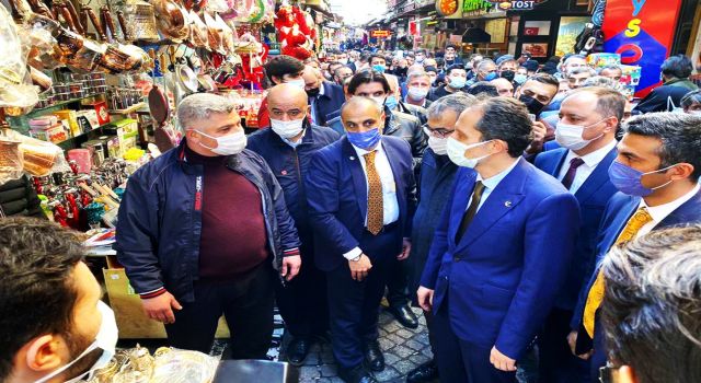 Erbakan'a Tahtakale'de esnaftan yoğun ilgi