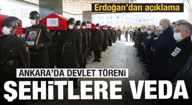 Türkiye helikopter kazası şehitlerini devlet töreniyle uğurladı