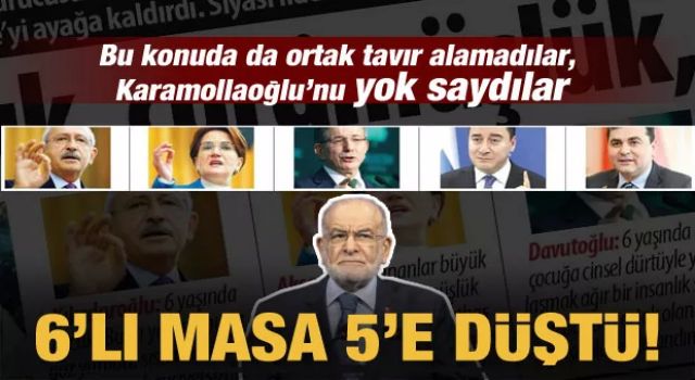 Altılı masayı 5'e düşürdüler! Karamollaoğlu'nu yok saydılar