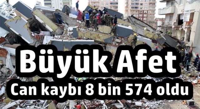 Büyük Afet; Can kaybı 8 bin 574 oldu