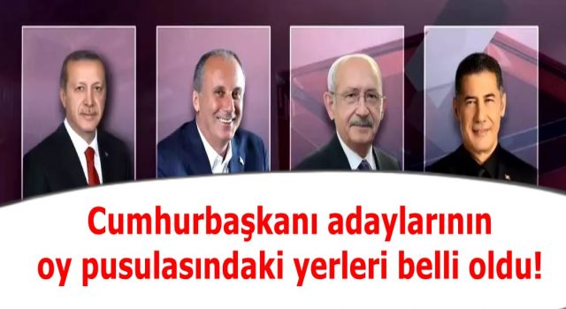 Cumhurbaşkanı adaylarının oy pusulasındaki yerleri belli oldu!