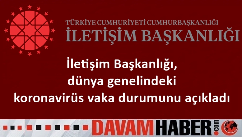 İletişim Başkanlığı, dünya genelindeki koronavirüs vaka durumunu açıkladı