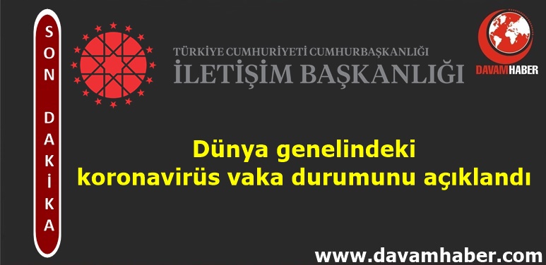 İletişim Başkanlığı, dünya genelindeki koronavirüs vaka durumunu açıkladı