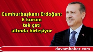 Cumhurbaşkanı Erdoğan: 6 kurum tek çatı altında birleşiyor