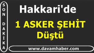 Hakkari'de bir askerimiz şehit düştü