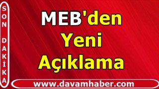 MEB'den Yeni Açıklama