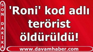 'Roni' kod adlı terörist öldürüldü!