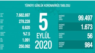 Türkiye'nin Günlük Koronavirüs Raporu Açıklandı