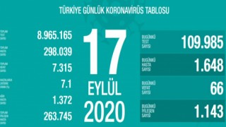 Türkiye'nin Günlük Koronavirüs Raporu Açıklandı