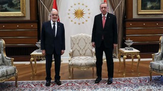 Cumhurbaşkanı Erdoğan ile Karamollaoğlu görüşmesi sona erdi