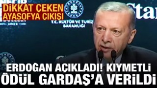 Cumhurbaşkanı Erdoğan, Necip Fazıl ödüllerini verdi! Dikkat çeken Ayasofya çıkışı