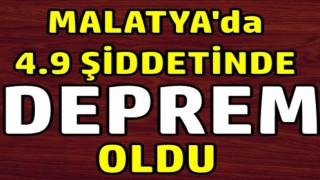 Malatya'da 4,9 şiddetinde deprem oldu