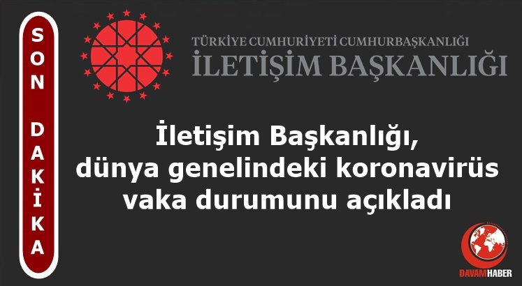 İletişim Başkanlığı, dünya genelindeki koronavirüs vaka durumunu açıkladı