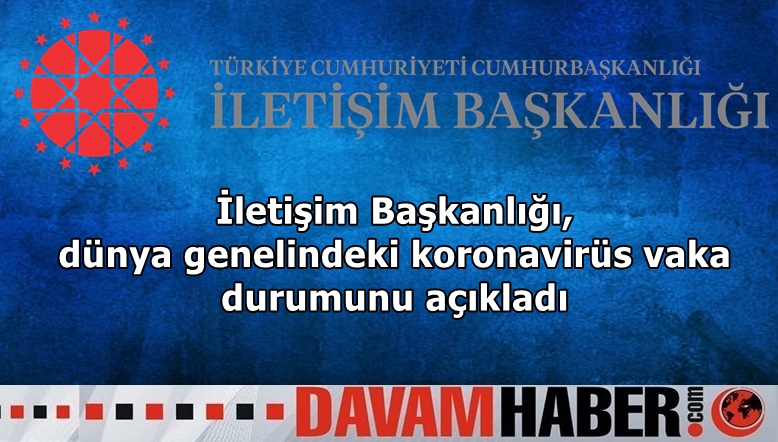 İletişim Başkanlığı, dünya genelindeki koronavirüs vaka durumunu açıkladı