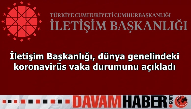 İletişim Başkanlığı, dünya genelindeki koronavirüs vaka durumunu açıkladı