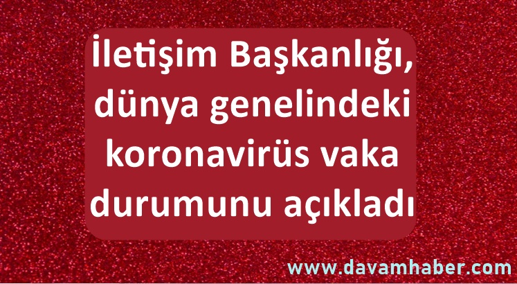 İletişim Başkanlığı, dünya genelindeki koronavirüs vaka durumunu açıkladı