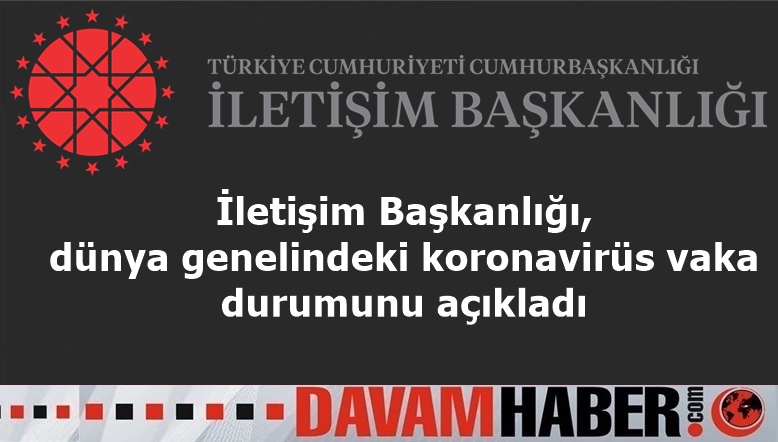 İletişim Başkanlığı, dünya genelindeki koronavirüs vaka durumunu açıkladı