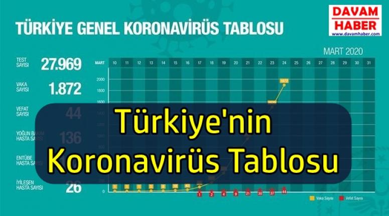 Türkiye'nin Koronavirüs Tablosu